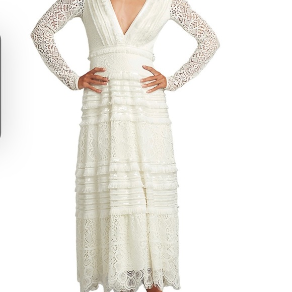 Tadashi Lace MIDI White dress- size 2 - Picture 2 of 4